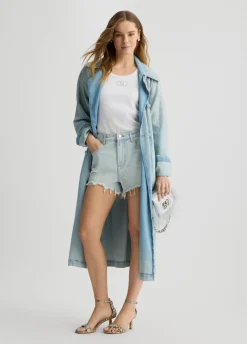 Liu Jo Gabardina vaquera con strass-Mujer Abrigos Y Chalecos|Chaquetas
