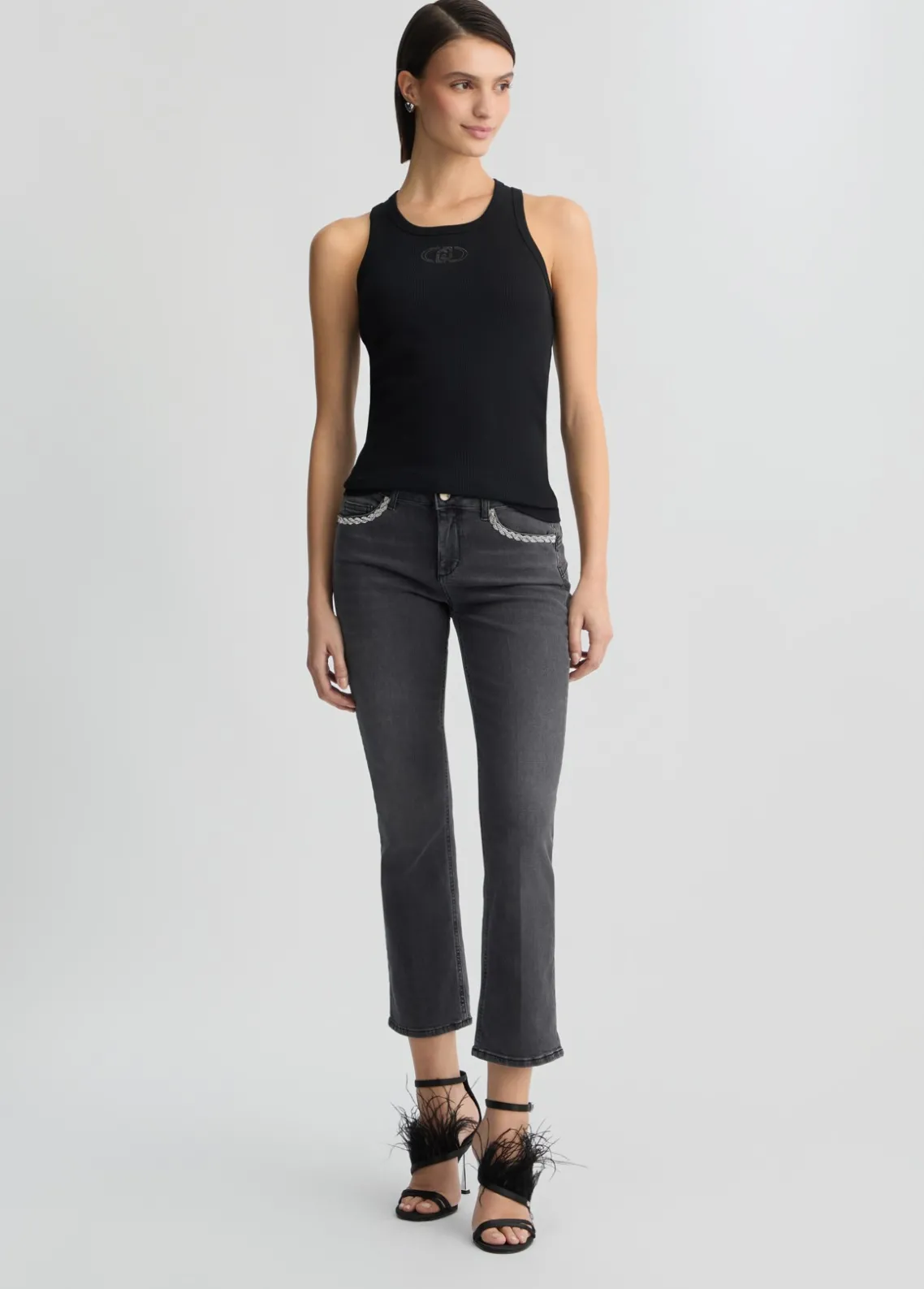 Liu Jo Jeans bootcut con strass-Mujer Vaqueros Pitillo
