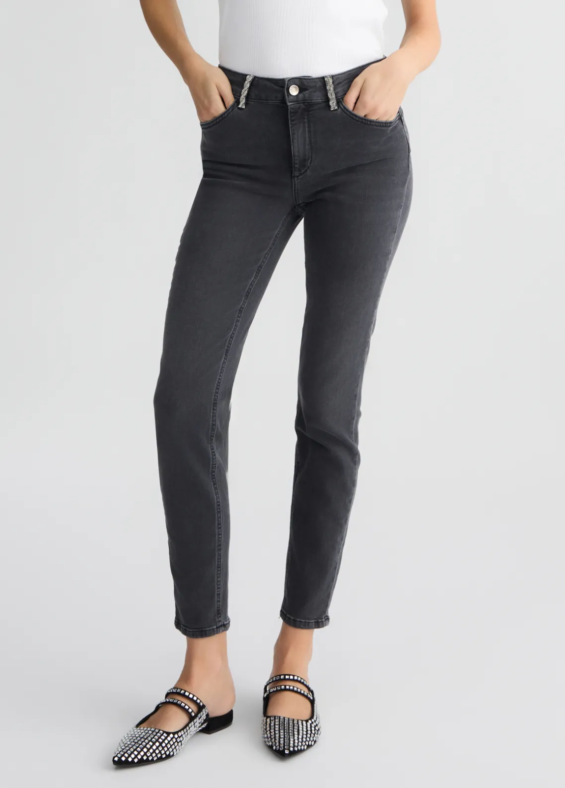 Liu Jo Jeans pitillo con pedrería-Mujer Vaqueros Pitillo