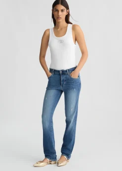 Liu Jo Jeans rectos de tiro alto-Mujer Vaqueros Rectos