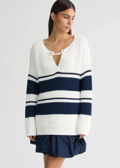 Liu Jo Jersey a rayas-Mujer Cárdigans Y Jerséis
