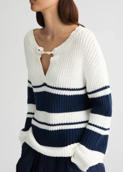 Liu Jo Jersey a rayas-Mujer Cárdigans Y Jerséis