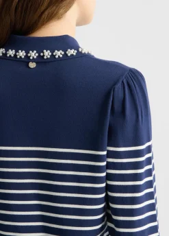 Liu Jo Jersey a rayas con cuello-Mujer Cárdigans Y Jerséis