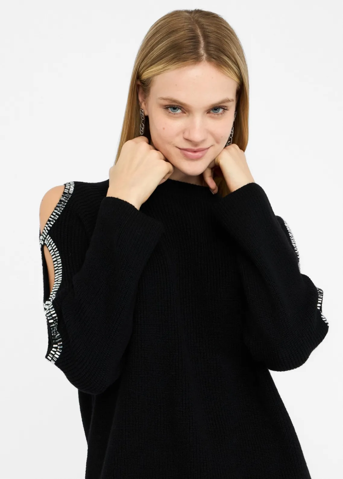 Liu Jo Jersey con abertura joya-Mujer Cárdigans Y Jerséis