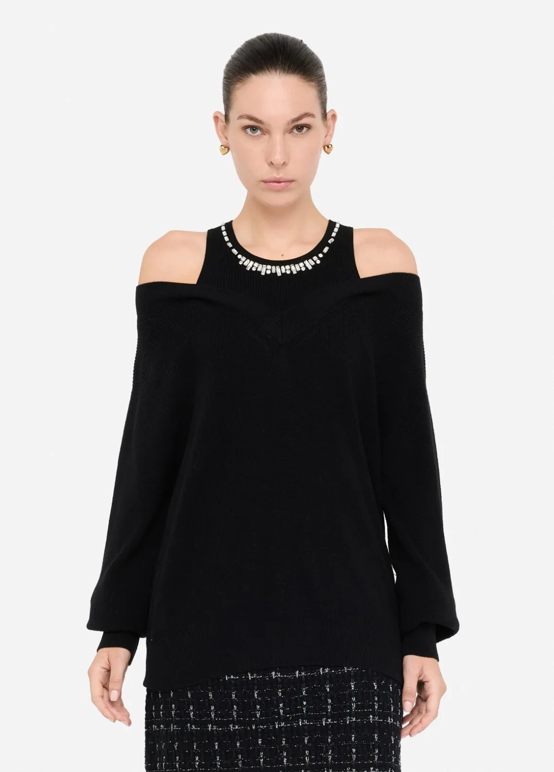 Liu Jo Jersey con bordados de pedrería-Mujer Cárdigans Y Jerséis