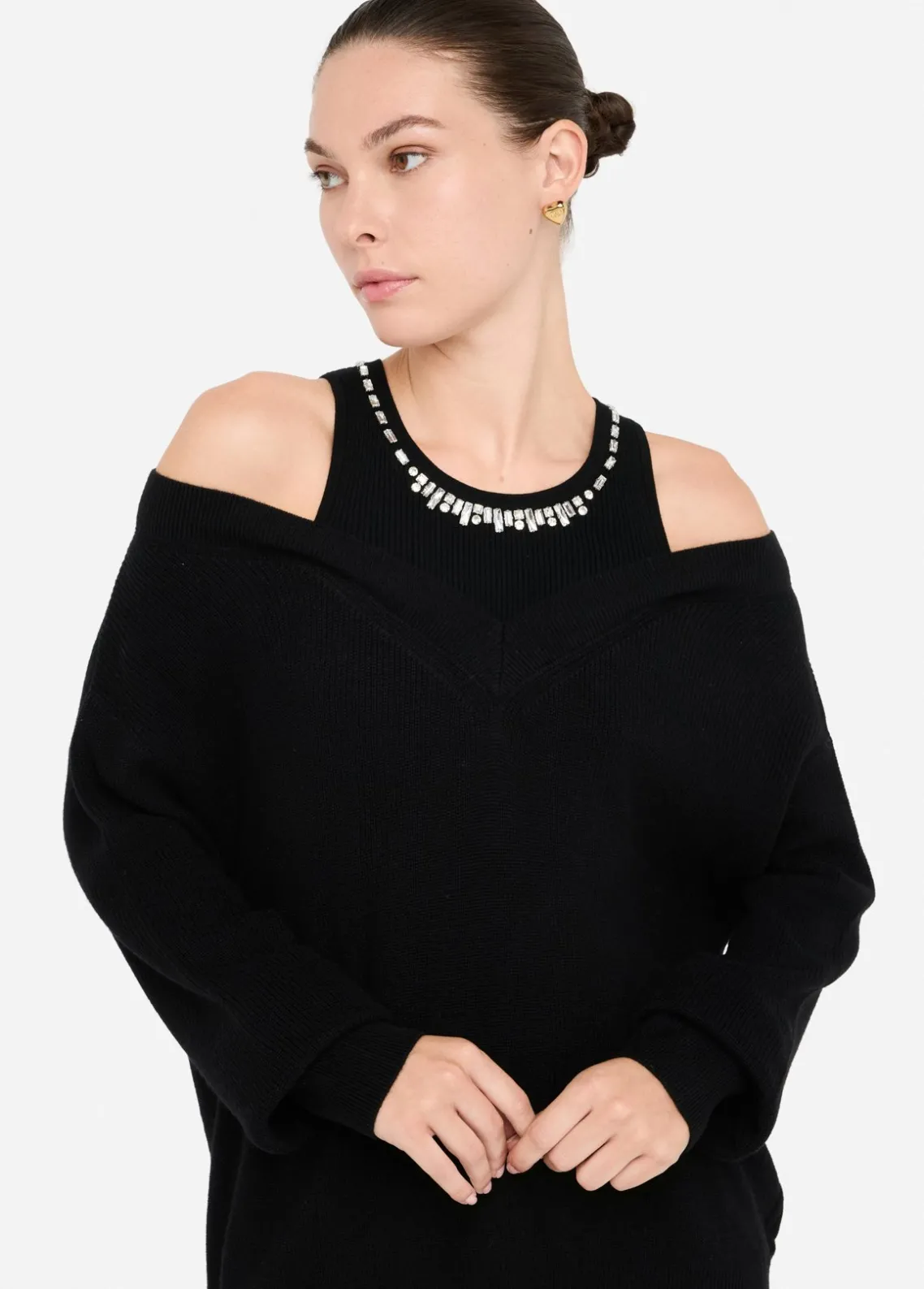 Liu Jo Jersey con bordados de pedrería-Mujer Cárdigans Y Jerséis