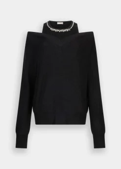 Liu Jo Jersey con bordados de pedrería-Mujer Cárdigans Y Jerséis