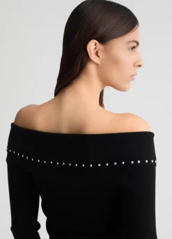Liu Jo Jersey con cremallera y tachuelas-Mujer Cárdigans Y Jerséis