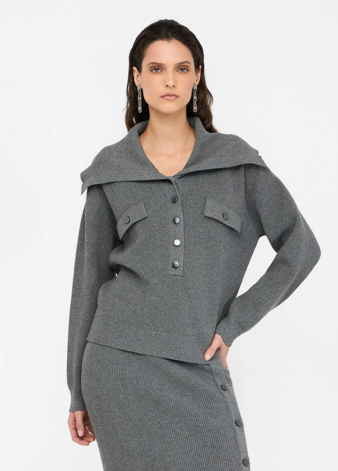 Liu Jo Jersey con cuello de gran tamaño-Mujer Cárdigans Y Jerséis