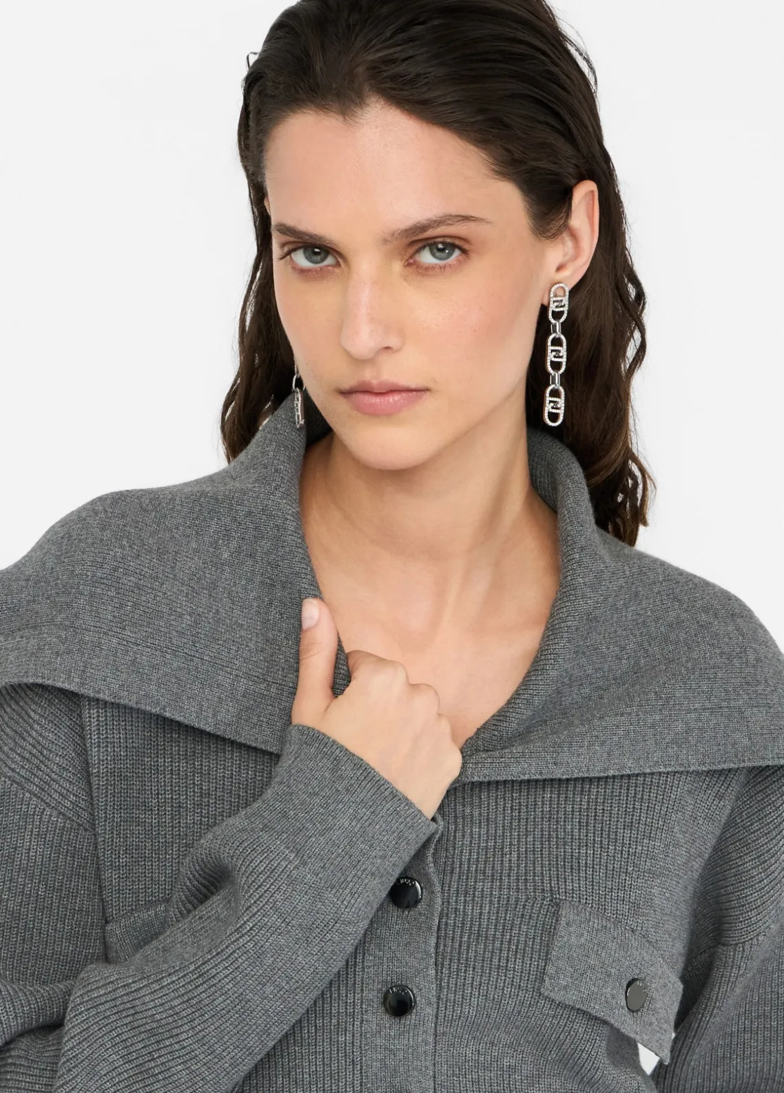 Liu Jo Jersey con cuello de gran tamaño-Mujer Cárdigans Y Jerséis