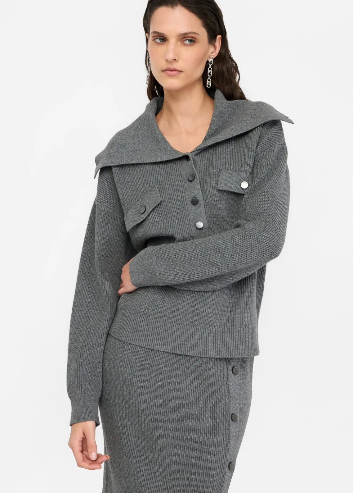 Liu Jo Jersey con cuello de gran tamaño-Mujer Cárdigans Y Jerséis