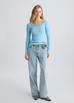 Liu Jo Jersey con inserciones de tul-Mujer Ropa Deportiva|Cárdigans Y Jerséis