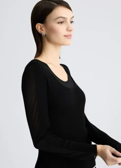 Liu Jo Jersey con inserciones de tul-Mujer Ropa Deportiva|Cárdigans Y Jerséis