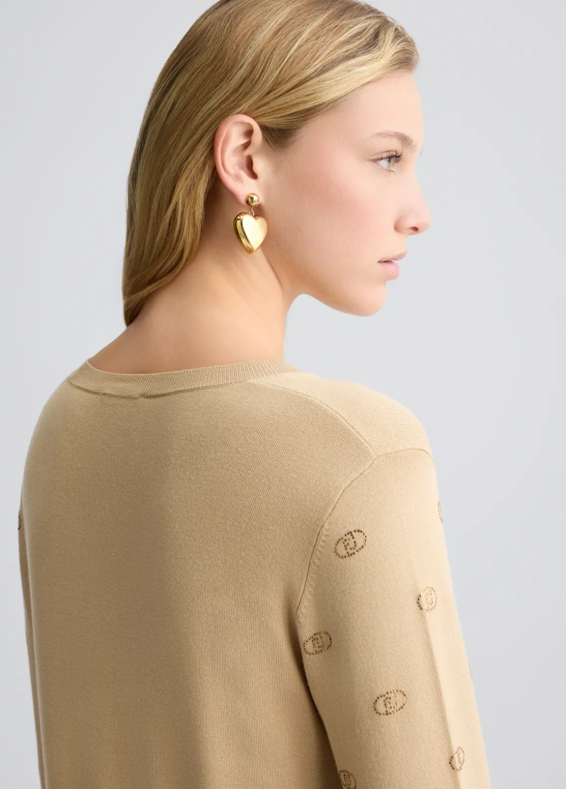 Liu Jo Jersey con logotipo y strass-Mujer Cárdigans Y Jerséis