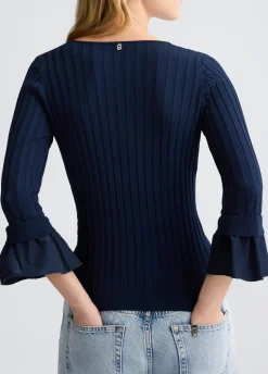 Liu Jo Jersey con mangas con volantes-Mujer Cárdigans Y Jerséis