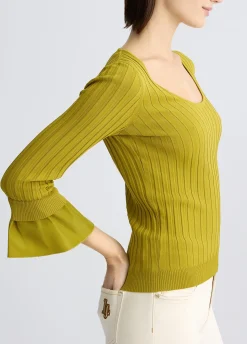 Liu Jo Jersey con mangas con volantes-Mujer Cárdigans Y Jerséis