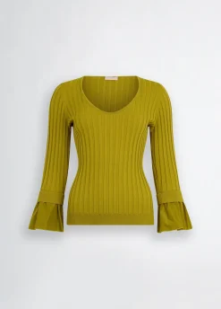 Liu Jo Jersey con mangas con volantes-Mujer Cárdigans Y Jerséis