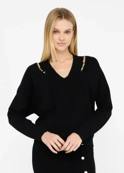 Liu Jo Jersey con pedrería-Mujer Cárdigans Y Jerséis