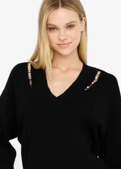 Liu Jo Jersey con pedrería-Mujer Cárdigans Y Jerséis
