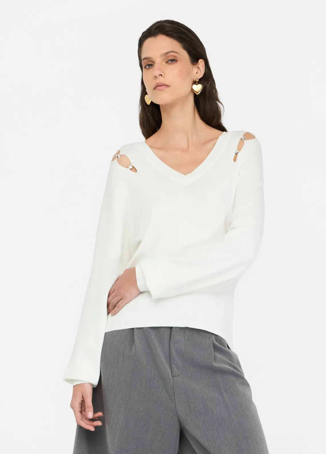 Liu Jo Jersey con pedrería-Mujer Cárdigans Y Jerséis