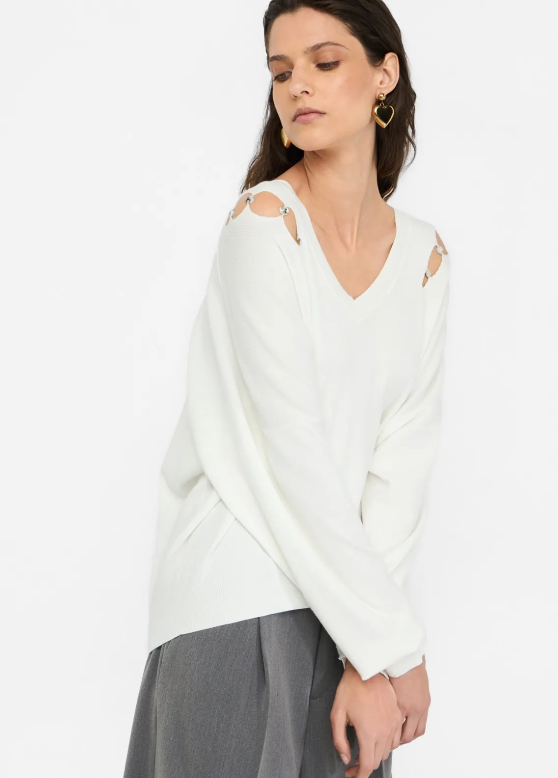 Liu Jo Jersey con pedrería-Mujer Cárdigans Y Jerséis