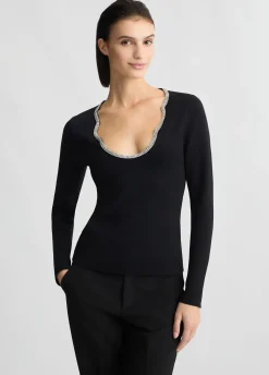 Liu Jo Jersey con strass-Mujer Cárdigans Y Jerséis