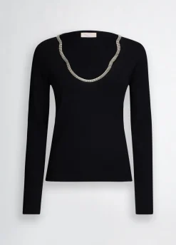Liu Jo Jersey con strass-Mujer Cárdigans Y Jerséis