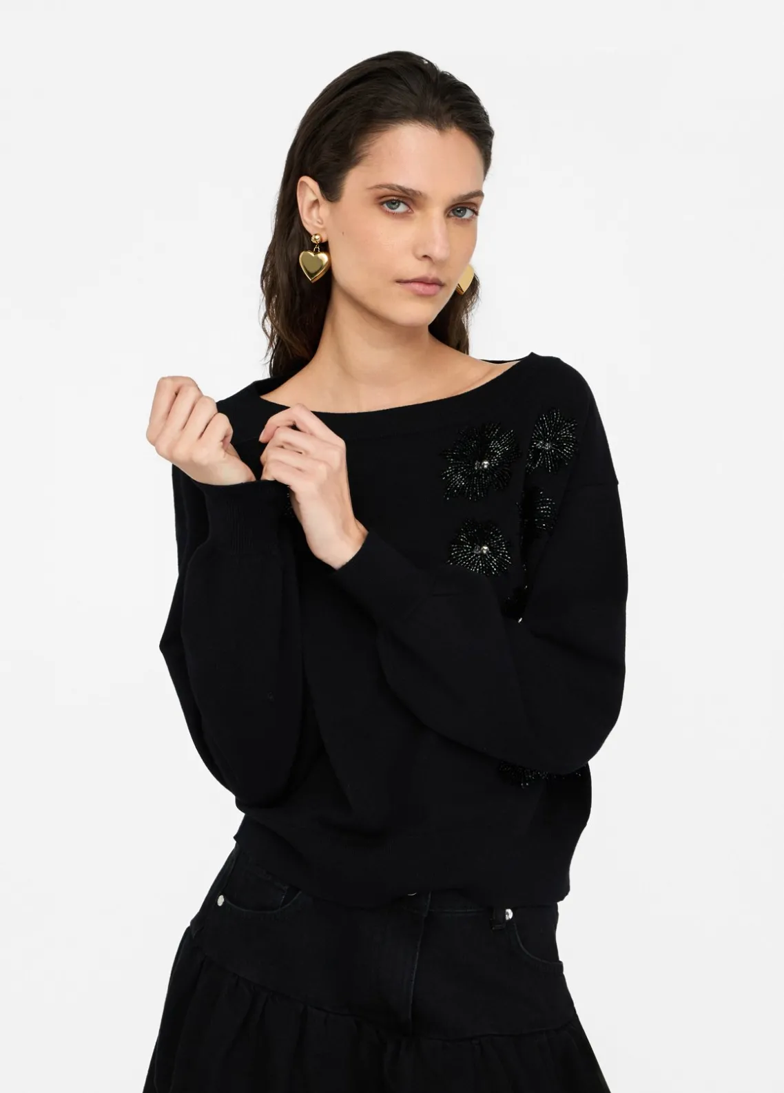 Liu Jo Jersey con strass-Mujer Cárdigans Y Jerséis