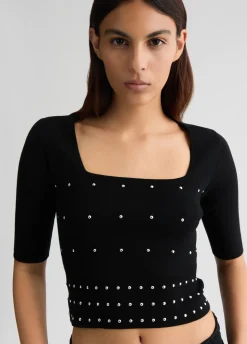 Liu Jo Jersey con tachuelas-Mujer Cárdigans Y Jerséis
