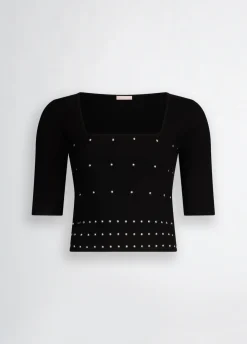 Liu Jo Jersey con tachuelas-Mujer Cárdigans Y Jerséis