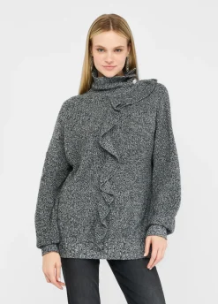Liu Jo Jersey con volante grande-Mujer Cárdigans Y Jerséis
