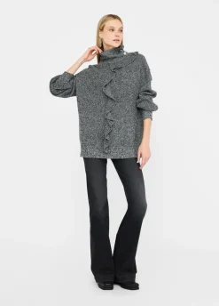 Liu Jo Jersey con volante grande-Mujer Cárdigans Y Jerséis