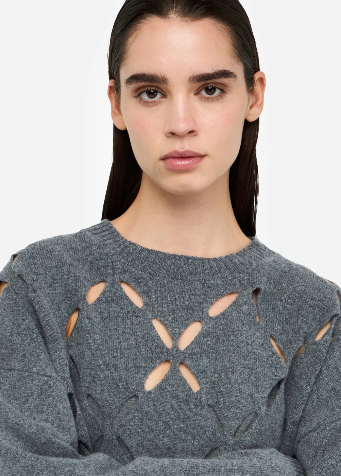 Liu Jo Jersey de 100% lana con abertura-Mujer Cárdigans Y Jerséis