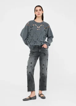 Liu Jo Jersey de 100% lana con abertura-Mujer Cárdigans Y Jerséis