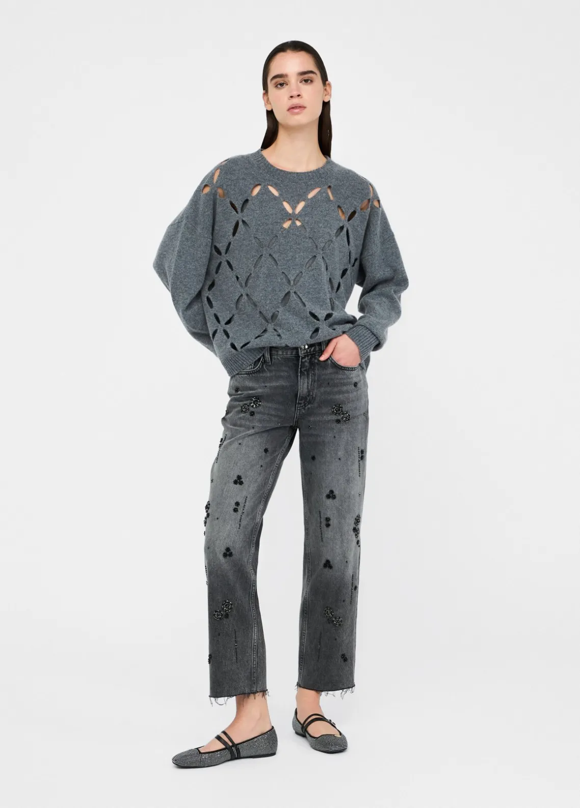 Liu Jo Jersey de 100% lana con abertura-Mujer Cárdigans Y Jerséis