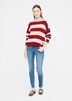 Liu Jo Jersey de cuello alto a rayas de mezcla de lana-Mujer Cárdigans Y Jerséis
