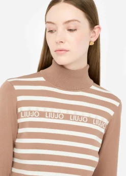 Liu Jo Jersey de cuello alto a rayas-Mujer Ropa Deportiva|Cárdigans Y Jerséis