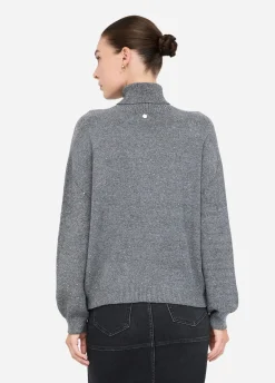 Liu Jo Jersey de cuello alto con microlentejuelas-Mujer Cárdigans Y Jerséis