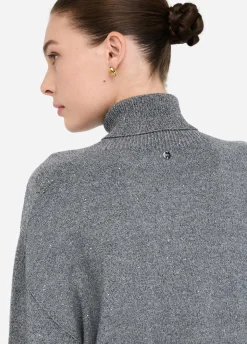 Liu Jo Jersey de cuello alto con microlentejuelas-Mujer Cárdigans Y Jerséis