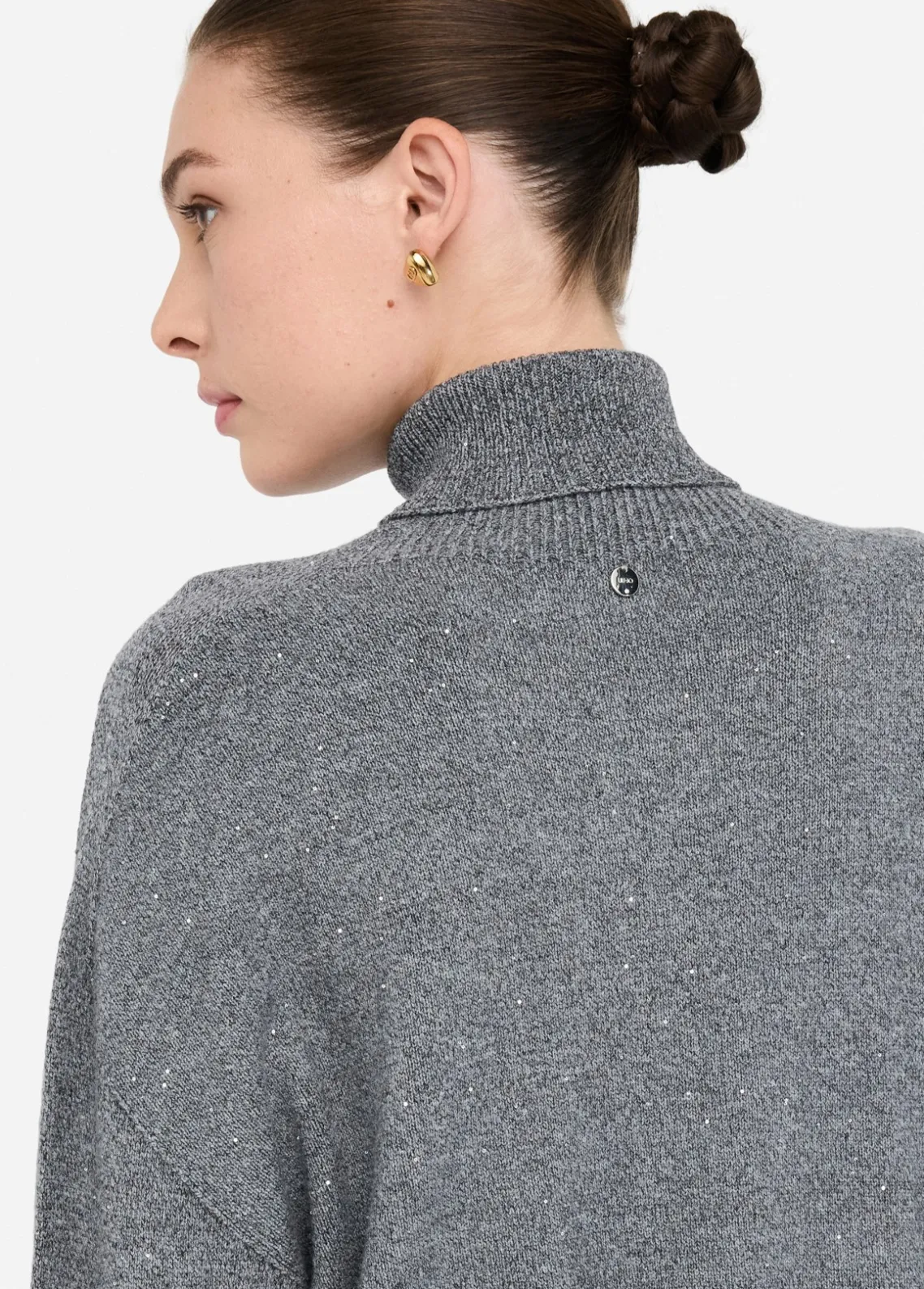 Liu Jo Jersey de cuello alto con microlentejuelas-Mujer Cárdigans Y Jerséis
