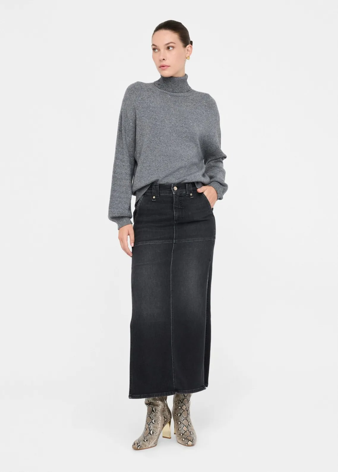 Liu Jo Jersey de cuello alto con microlentejuelas-Mujer Cárdigans Y Jerséis