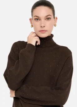 Liu Jo Jersey de cuello alto con microlentejuelas-Mujer Cárdigans Y Jerséis
