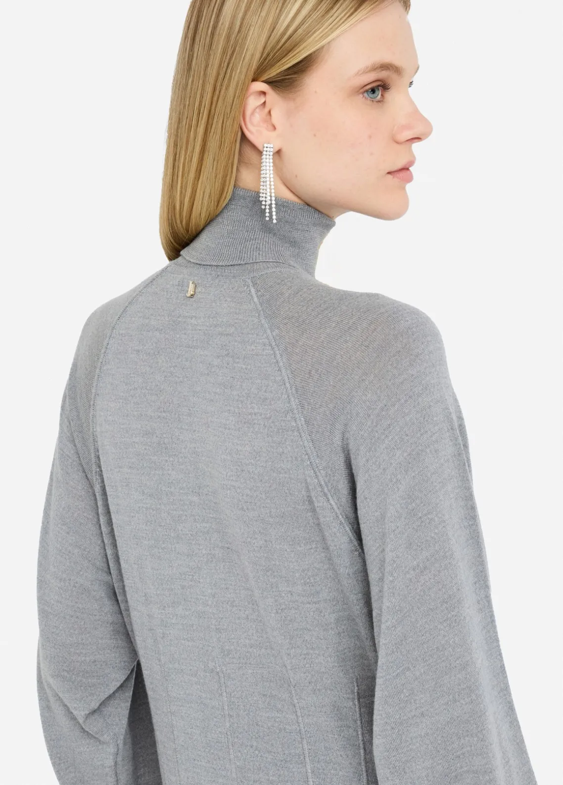 Liu Jo Jersey de cuello alto de lana con encaje-Mujer Cárdigans Y Jerséis