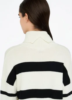 Liu Jo Jersey de cuello alto de 100% lana con botones joya-Mujer Cárdigans Y Jerséis