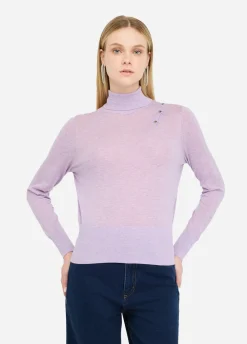 Liu Jo Jersey de cuello alto de algodón y cachemira-Mujer Cárdigans Y Jerséis