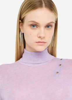 Liu Jo Jersey de cuello alto de algodón y cachemira-Mujer Cárdigans Y Jerséis