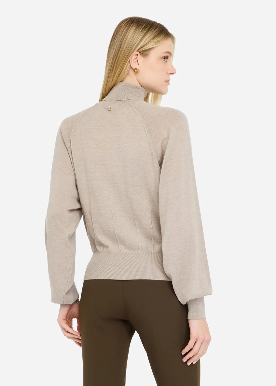 Liu Jo Jersey de cuello alto de lana con encaje-Mujer Cárdigans Y Jerséis