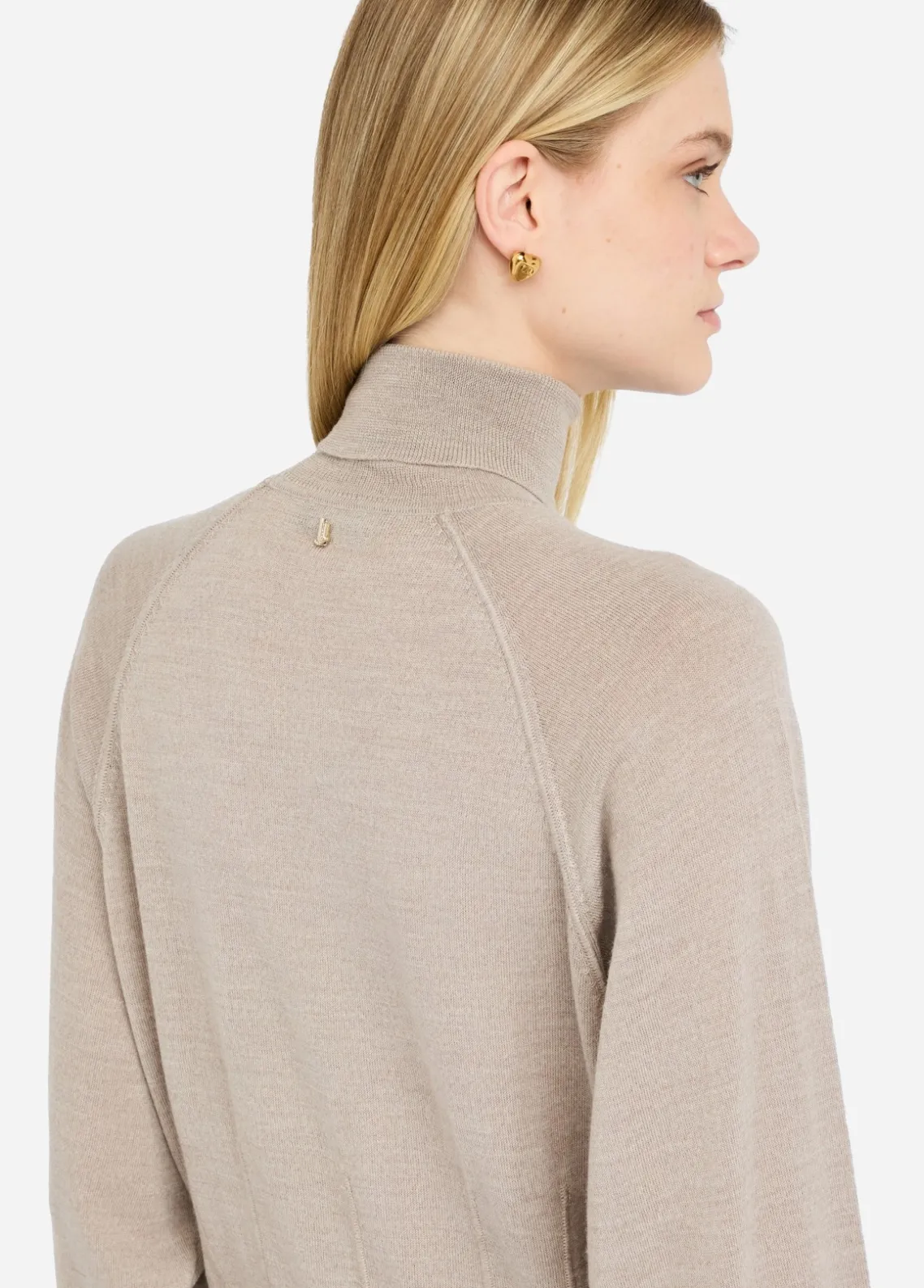 Liu Jo Jersey de cuello alto de lana con encaje-Mujer Cárdigans Y Jerséis