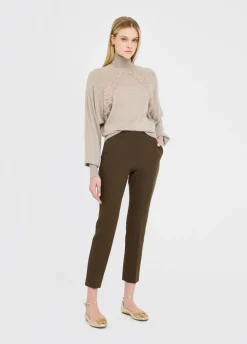 Liu Jo Jersey de cuello alto de lana con encaje-Mujer Cárdigans Y Jerséis