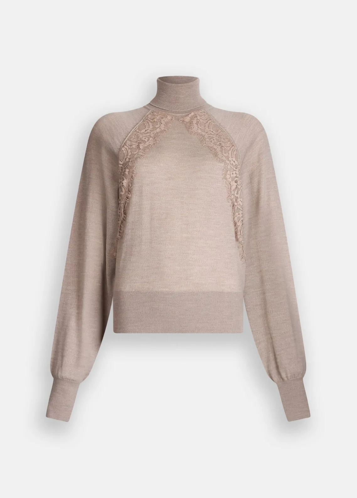 Liu Jo Jersey de cuello alto de lana con encaje-Mujer Cárdigans Y Jerséis